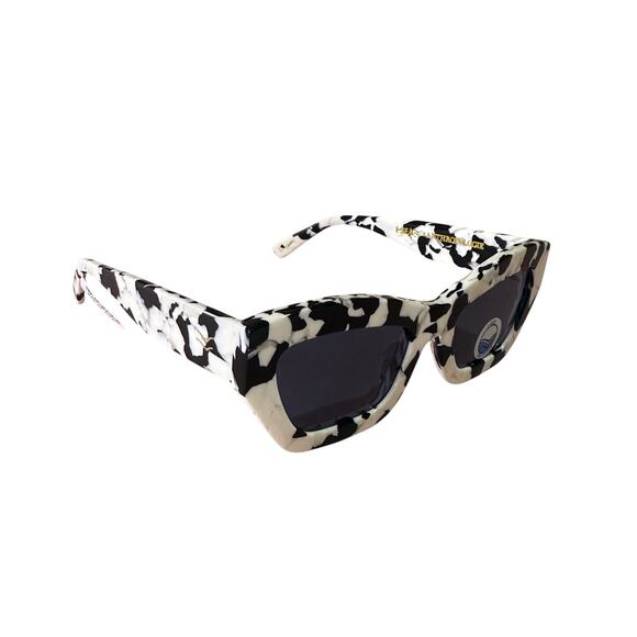Anthropologie I-SEA Polarized Sunglasses Black White Marble NEW - Picture 3 of 7